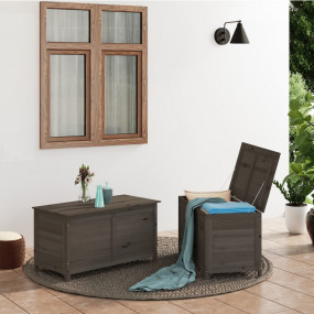 Cushion Box Anthracite Solid fir wood 39.4 x 19.7 x 22....
