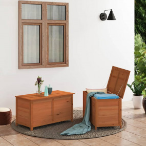 Cushion Box Brown Solid fir wood 39.4x19.7x22.0 in Cush...