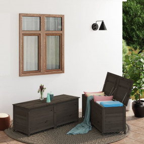 Cushion Box Anthracite Solid Fir Wood 59.1 in x 19.7 in...