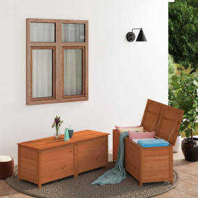 Cushion Box Brown Solid Fir Wood Medium Cushion Box Rec...