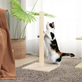 Cat Scratching Post Cream Engineered Wood 27.6 in heigh...