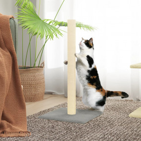 Cat Scratching Post Light grey Engineered wood, plush, ...