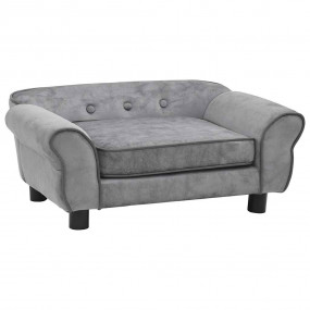Dog Sofa Grey Plush 28.3x17.7x11.8 in Removable Covers ...