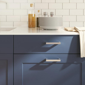 Cabinet Handle Set of 10 Silver Stainless Steel Standar...