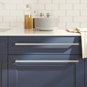 Cabinet Handle Set of 5 Silver Stainless Steel Durable