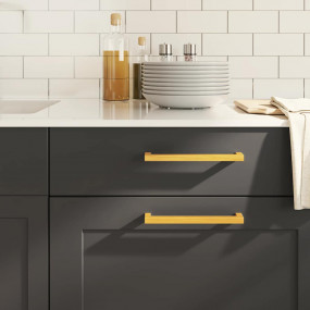 Cabinet Handle Set of 5 Gold Stainless Steel 7.6 in hol...
