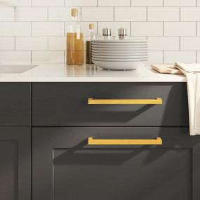 Cabinet Handle Set of 5 Gold Stainless Steel Medium Mod...