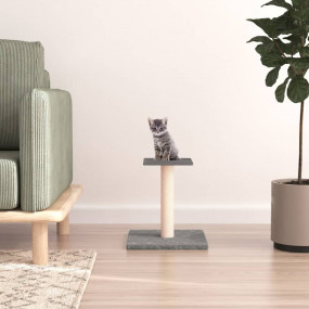 Cat Scratching Post Light grey Engineered wood, plush, ...