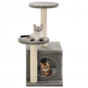 Cat Tree Grey Engineered wood, cardboard, plush fabric,...