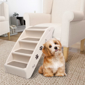 Dog Stair Cream Polypropylene 24.4x15.7x19.5 in Foldabl...