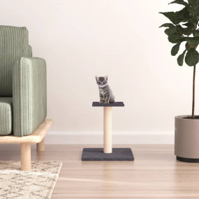 Cat Scratching Post Dark Grey Engineered wood, plush, s...