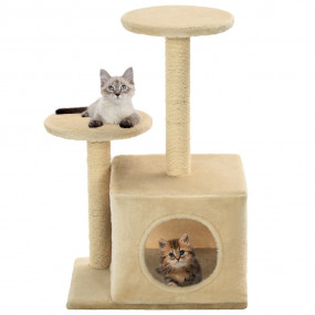 Cat Tree Beige Engineered wood, plush fabric, sisal rop...