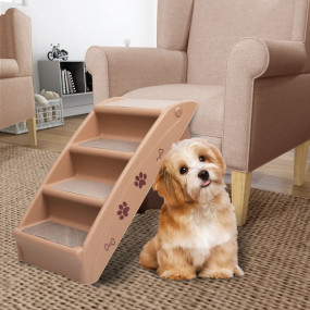 Dog Stair Brown Polypropylene 24.4x15.7x19.5 in Foldabl...