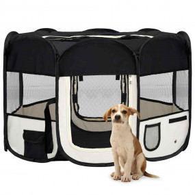 Dog Playpen Black and cream Polyester and steel Medium ...