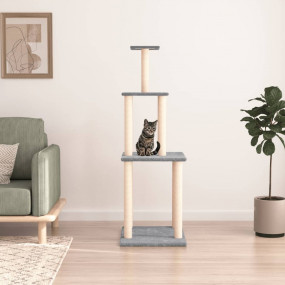Cat Tree Light Grey Engineered wood, Plush, Sisal 58.7 ...