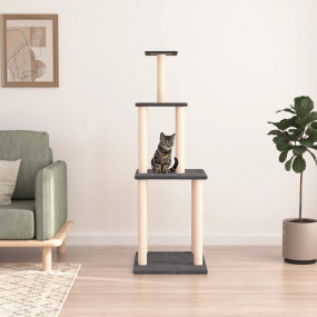 Cat Tree Dark grey Engineered wood, plush, sisal 58.7 i...