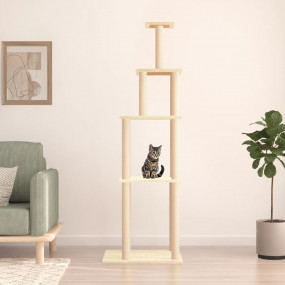 Cat Tree Cream Engineered Wood Scratch-resistant materi...
