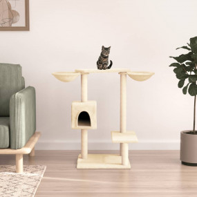 Cat Tree Cream Engineered wood, plush, sisal Medium Dur...