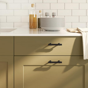 Cabinet Handle Set of 10 Black Stainless Steel 5.9 In L...