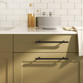 Cabinet Handle Set of 5 Black Stainless Steel 7.6 in To...