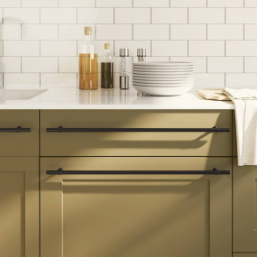 Cabinet Handle Set of 5 Black Stainless Steel 22.0 x 1....