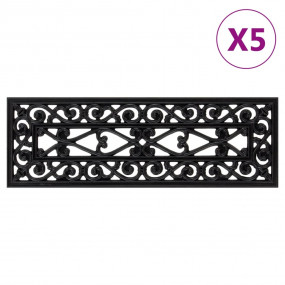 Stair Tread Black Rubber 9.8 x 29.5 in Rubber Stair Tre...