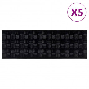Stair Tread Black Rubber 9.8 x 29.5 in Stair Tread Rect...