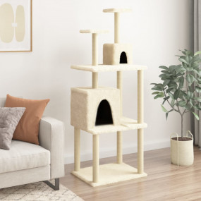 Cat Tree Cream Engineered wood 65.7 in tall Durable Cat...