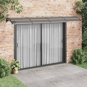 Door Canopy Black Polycarbonate 157.5 x 29.5 x 9.1 in D...