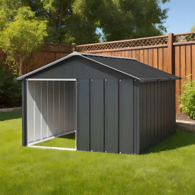 Dog House Anthracite Galvanized Steel Large Durable Dog...