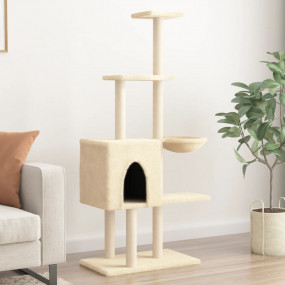 Cat Tree Cream Engineered wood, plush, sisal 57.1 in he...