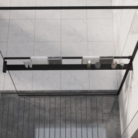 Shower Shelf Black Aluminum alloy 46.5 in Durable Showe...