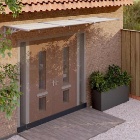 Door Canopy Gray and Transparent Polycarbonate, ABS, Al...