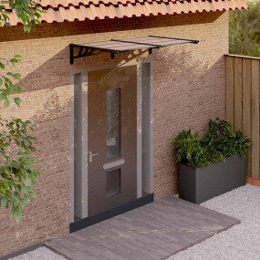 Door Canopy Black Polycarbonate, ABS, Aluminum 60.0 x 3...