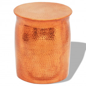 Imag:Side Table Brass Copper Aluminum 14.2 x 16.5 in Decorative Inlays