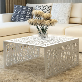 Imag:Coffee Table Silver Aluminum Decorative Inlays Coffee Table