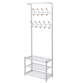 Clothes Rack White Steel and Plastic 26.8 x 12.6 x 71.9...
