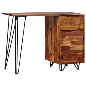 Writing Desk Honey Brown Solid Sheesham Wood Medium Wri...