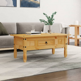 Coffee Table Brown Solid pine wood Medium Durable Coffe...
