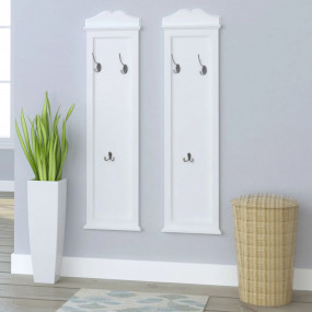 Coat Rack White MDF and solid fir wood Medium Stylish D...