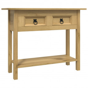 Console Table Brown Solid waxed pinewood 36.6 x 13.6 x ...