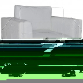 Armchair White Leather, Wood, Chrome Medium Ergonomic A...