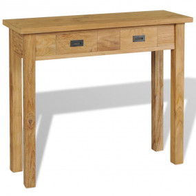 Console Table Natural Teak Solid Teak 35.4 x 11.8 x 31....