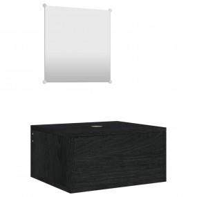 Bathroom Furniture Set Black Engineered wood Compact