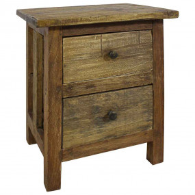 Nightstand Brown Solid Mahogany Wood 15.7x11.8x20.1 in