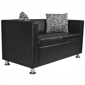 Sofa Black MDF Medium Durable Sofa Rectangular Modern