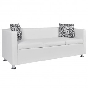 Sofa White Faux leather: 94% PVC, 4% cotton, 2% polyest...