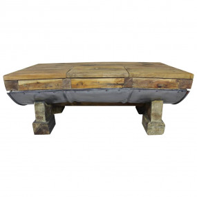 Coffee Table Multicolored Mixed recycled wood Medium