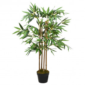 Artificial Plant Green, Brown Real Bamboo, Polyester, P...