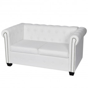 Sofa White Artificial leather, MDF, Plywood, Wooden fra...